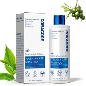 CORACODE Botanic Folliculitis Follicle Care Shampoo for Itchy & Oily Scalp Care – Herbal Tea Tree Oil Clarifying Shampoo with Willow Bark, Purslane & Cnidium Monnieri Extracts for Flaky Scalp, Scalp Buildup & Seborrheic Scalp Care, 10.58 Fl Oz