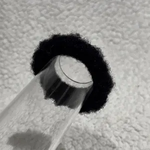 Nocturnal Puff - Black Scrunchie with Fuzzy Detail for Cute Hair Accessories