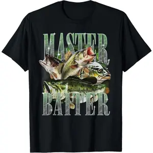 Master Baiter Bass Fishing Fisher Papa Dad Happy Fathers Day T-Shirt