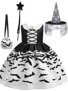 ( Dress + all accessories) Halloween girl dress pumpkin costume makeup show dress