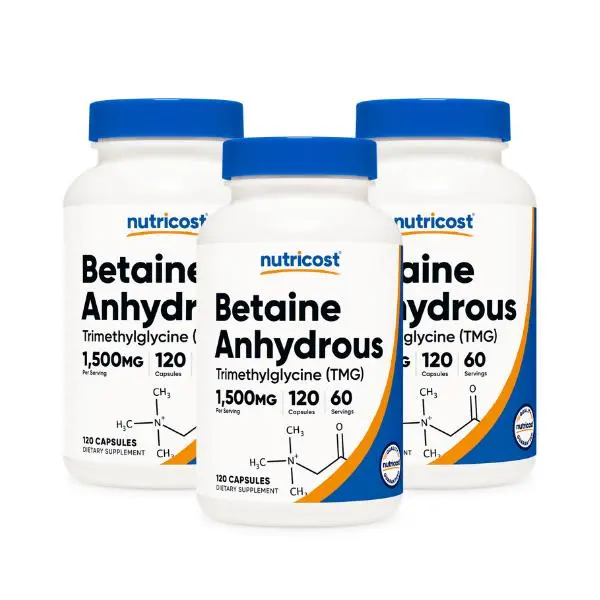 3-Pack Betaine Anhydrous (TMG) Capsules