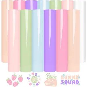 Create Trendy Boho T-Shirts with 13 Sheets Glossy Pastel HTV Vinyl for DIY Projects