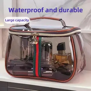 New luxury makeup bag, large-capacity waterproof cosmetic organizer for travel, beach, and bathroom