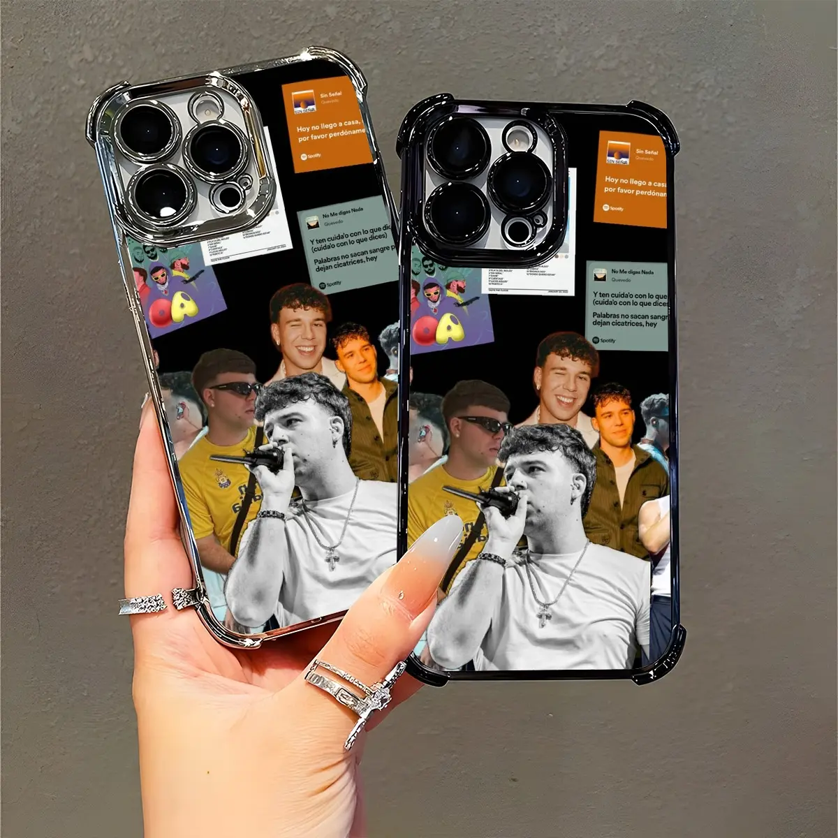 Quevedo Show Your Love for Latin Music with Our Unique iPhone Case! Compatible with iPhone 11/12/13/14/15/16 (Pro Max/Plus).