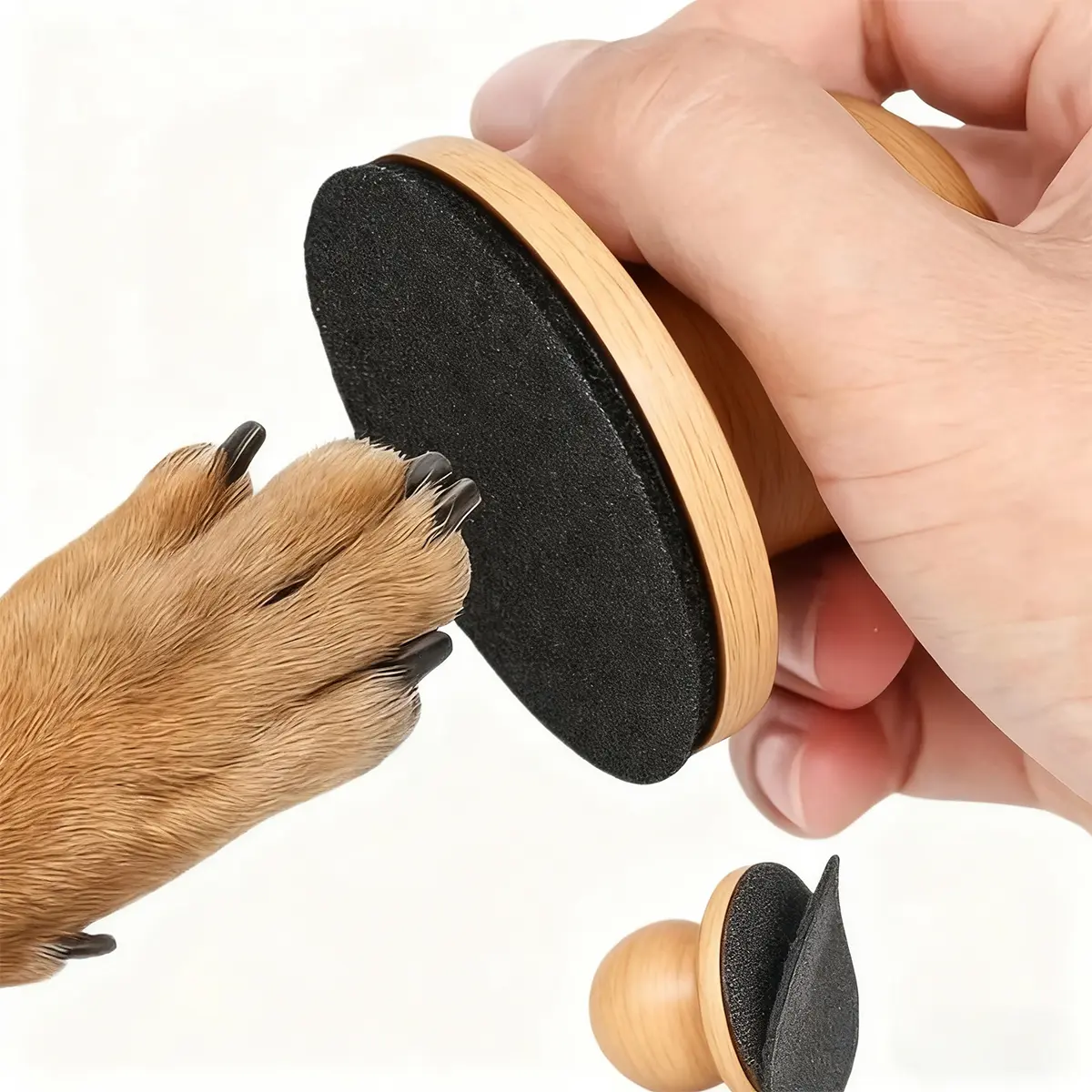Dog and Cat Nail File Scratch Board, Wooden Nail-Filing Pad for Pets with 3 Pcs Replaceable Sandpaper, Puppy Nail File Board, Paw Grooming Board and Paw Trimmer