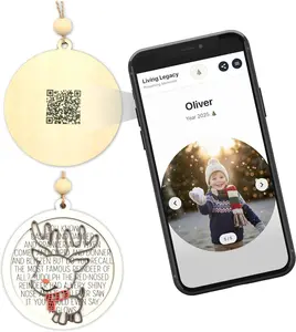 Living Legacy Reindeer QR Ornament Personalized Christmas Decoration Handmade Wood Ornament with Scannable QR Code Custom Photo Ornament for Family Tree & Christmas Gift