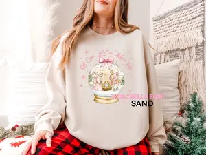 Let us adore him snow globe sweatshirt