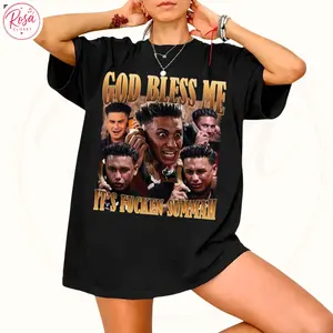 Funny God Bless Me Its Fcken Summah Graphic T-Shirt, Retro Summer Party Tee, Unisex Fan Bootleg Shirt, Gifts For Fan