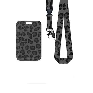 Leopard Print ID Card Holder Lanyard, Detachable Neck Strap for Women Teachers Nurses, Office Badge Protector, Medical Badge Holder, Nurse Day Gift, Personalized Lanyard