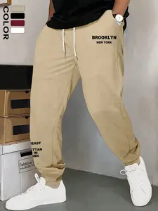 Men's Brooklyn Style Fitted Jogger Pants, Soft Fabric, Casual Streetwear, Multiple Colors Available, All Seasons Comfort