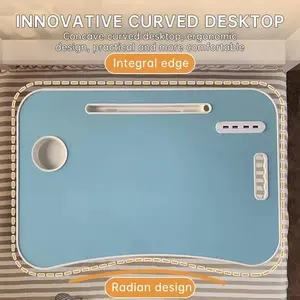 Portable Foldable Lap Desk with Storage Drawer & Cup Holder for Bed Couch Working and Reading - Laptop Bed Desk