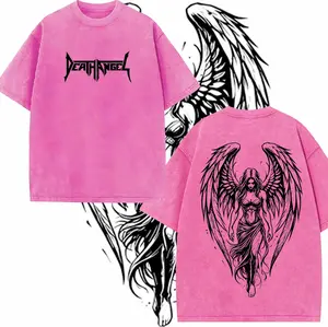 Y2K Death Angel T-Shirt Vintage Gothic Oversized Tee, Dark Fallen Angel Graphic Shirt, Streetwear Washed Retro Top, Gothic Punk Emo Grunge Outfit for Men Women