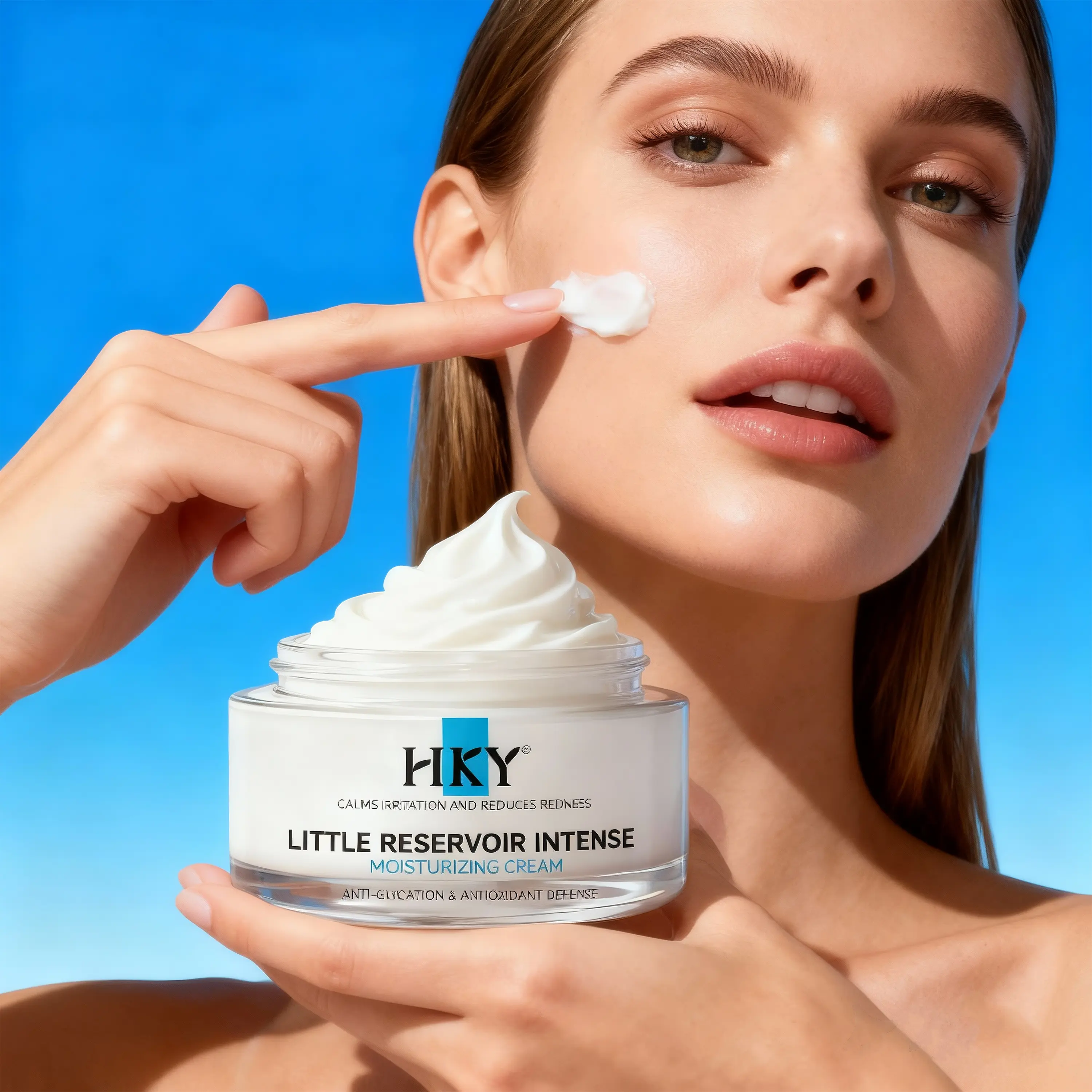 HKY Little Reservoir Gentle Anti-Glycation Gel-Cream with Tremella Mushroom & Vegan Mucin for Dry, Sensitive Skin - 1.76 oz, Moisture, Okra, Soft Skin, Makeup Prep, Lightweight, Hyaluronic, Hydrate, Moisturizer, Skin Repair