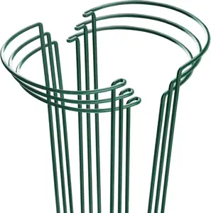 Plant Support Stakes, 6 Pack Metal Peony Cages and Supports, Garden Stakes Plant Support Cage, Large Plant Support Ring for Outdoor Indoor Snake Plant Peony Rose Flowers Vine (10" W x 15.8" H)