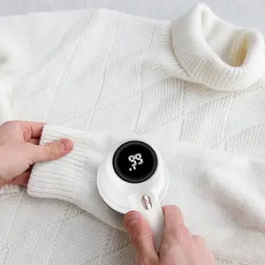 Rechargeable Fabric Shaver with 2 Replaceable 6-Leaf Stainless Steel Blades Lint Remover 3-Speed LED Display for Clothes Fuzz Pills Bobbles - Versatility