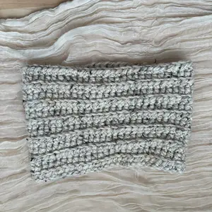 cowl neck scarf - cream multi