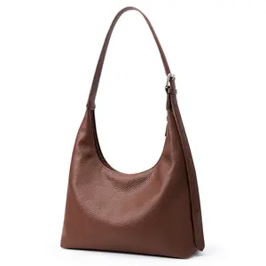 KALIDI Women's Simple Solid Color Zipper Shoulder Bag Tote Bag Fashionable Versatile Underarm Bag All-match Hobo Dumpling Bag for Daily Used Commuter Purse Crossbody Purses