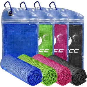 Cooling Towels |   4 Pack 47"x12" |   Ice Cool for Neck |   Microfiber Soft Breathable Chilly |   for Yoga, Sports, Golf, Gym, Camping, Running, Fitness, Workout & More Activities