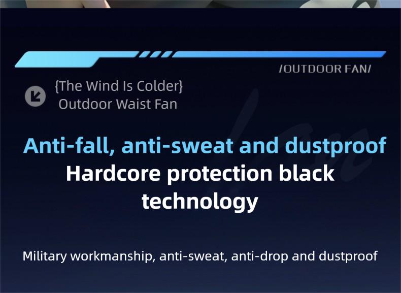 HOOYS Personal Waist Portable Rechargeable Fan, 6000mAh Battery Power bank, 5 Speeds 5300RPM Airflow, LED Light, Wearable Belt Fan for Outdoor, Jobsite, Farms, Traveling, Fishing