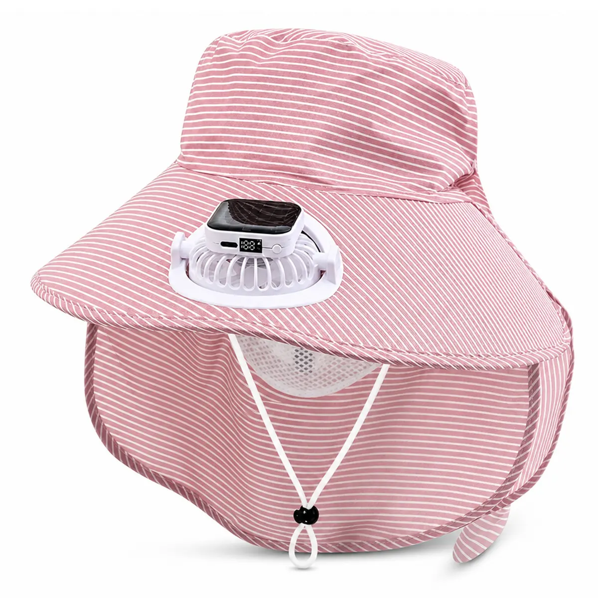 Sun Hat for Women with Fan – Wide Brim UPF 50+ UV Protection Visor, Neck Flap for Hiking & Fishing, Trendy Summer Style