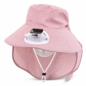 Sun Hat for Women with Fan – Wide Brim UPF 50+ UV Protection Visor, Neck Flap for Hiking & Fishing, Trendy Summer Style