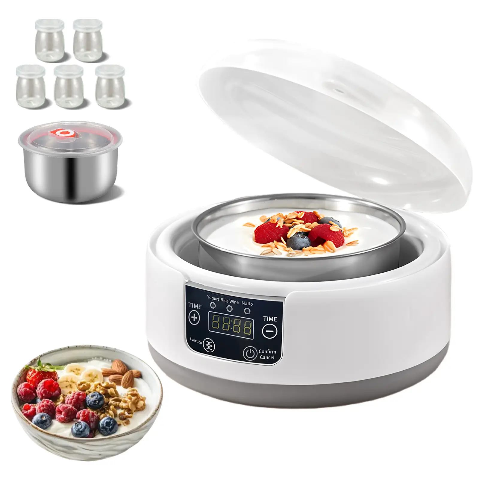 Ann Katy Yogurt Maker Machine with Jars,Adjustable Temperature Control,Cuisine,Promote Gut Health with Ultimate Probiotic Homemade Yogurt,Gifts for Me