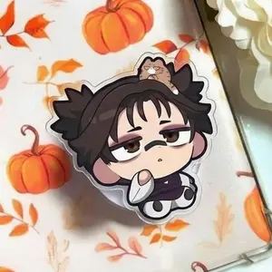 Dark Anime Boy Phone Grip, Bloodline Inspired Kawaii Phone Holder, Cute Gothic Cartoon Phone Accessory