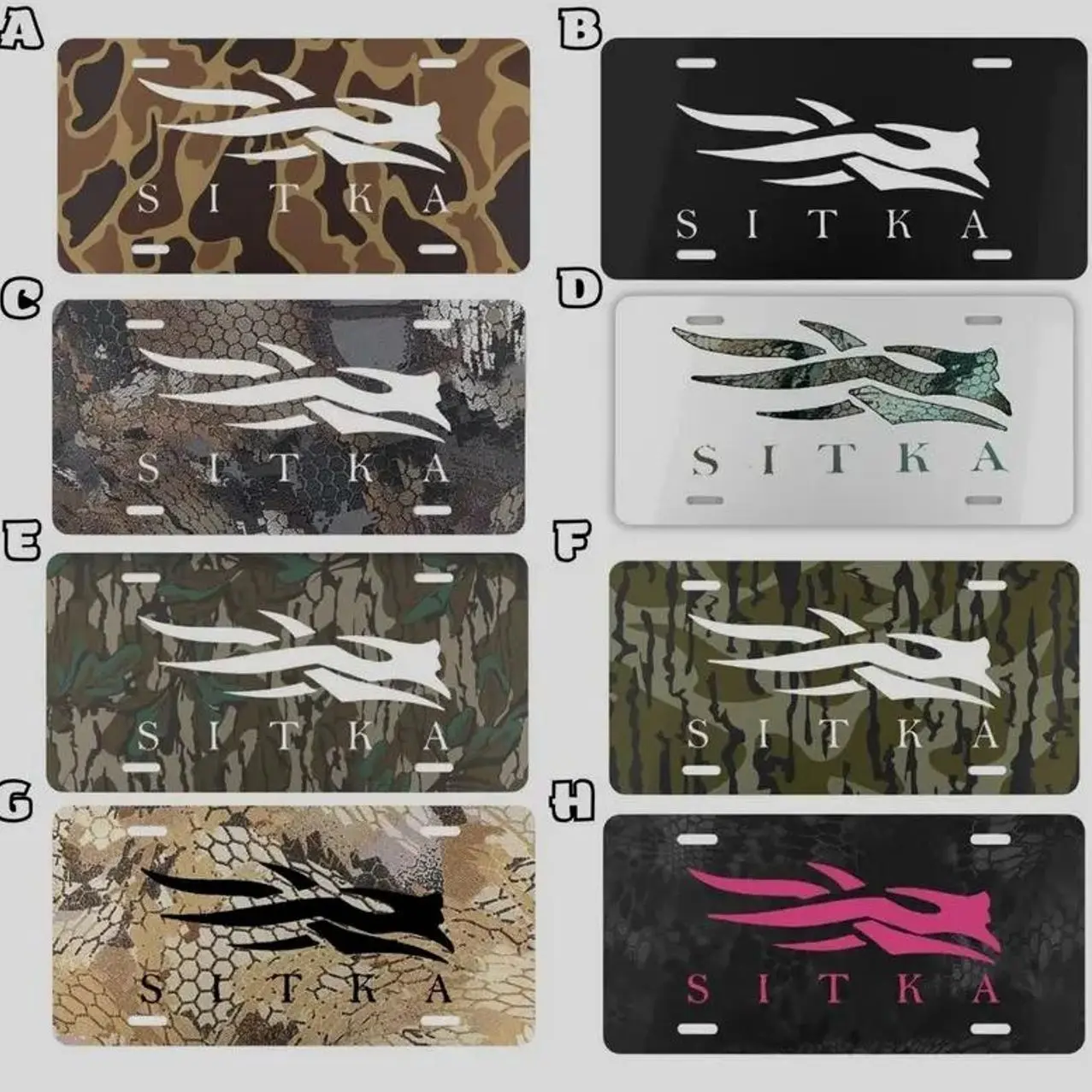 Camo Logo License Plate – 12x6 Aluminum Custom Vanity Plate with 4 Pre-Drilled Holes, Personalized Car & Truck Decor, Made in USA