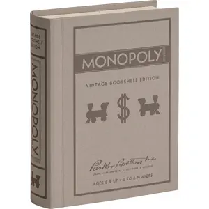WS Game Company Monopoly Vintage Bookshelf Edition Board Game for 2 to 6 Players, Ages 8+