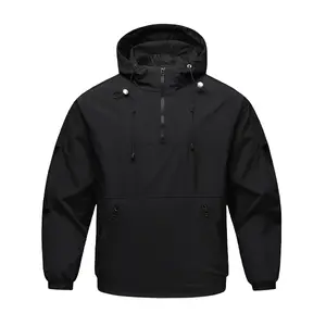 Men'S Casual Hooded Jacket – Lightweight Outdoor Streetwear Windbreaker Coats,Half-Zip Anorak Jacket Coat,Pullover Anorak,Windbreaker