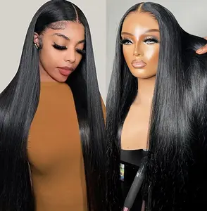 [28In Only For $88]13x4 Bone Straight 100% Human Hair Wigs 13x6 Hd Lace Frontal Wig Human Hair Straight 360 transparent Lace Human Hair Wig For Black Women 180% Pre Plucked Hairline Natural Black