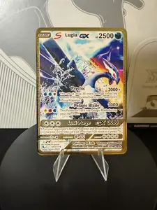 S (Shadow) Lugia GX 159/214 Pokemon Premium Gold Metal Card Collectible Gift Display