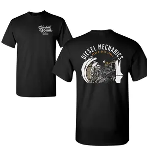 Diesel Mechanics Have Bigger Tools T-Shirt, Funny Heavy Equipment Graphic, 2 Sides Design, Soft Cotton Blend, Garage Gift for Men & Women