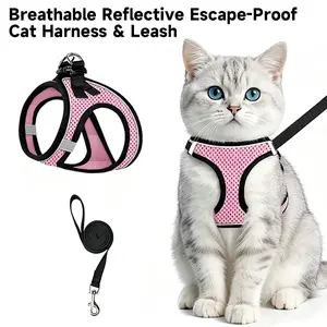 Zoomie Zone Escape-Proof Cat Harness and Leash Set - Adjustable No-Choke Soft Mesh Cat Vest, Reflective Walking Harness for Cats & Kittens, Lightweight & Comfort Fit