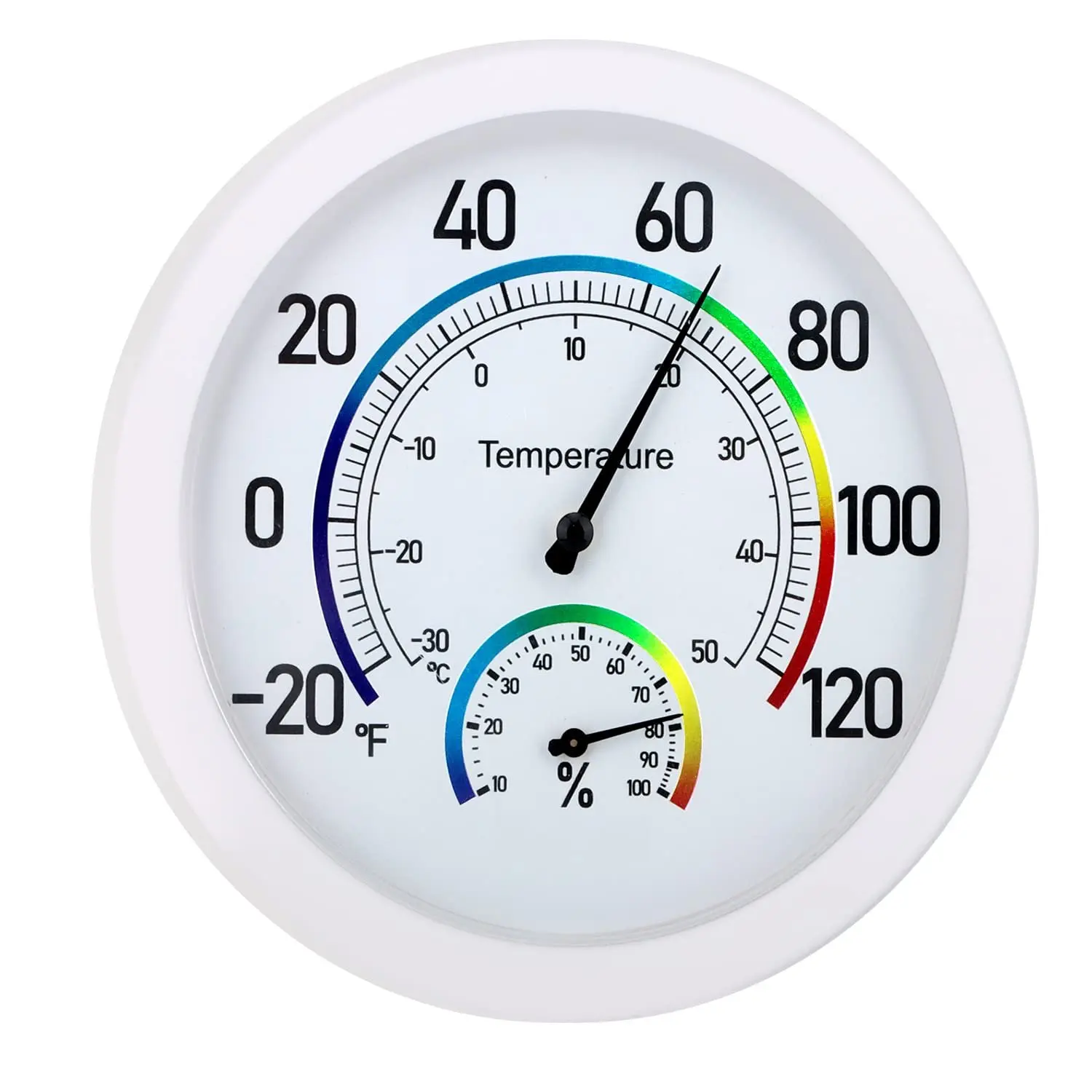 6" Analog Indoor Thermometer-Hygrometer with Humidity Gauge, Wall Mount/Desktop Measuring Tool for Living Room, Bedroom, Patio, Study (Tools & Hardware Temperature Instrument)
