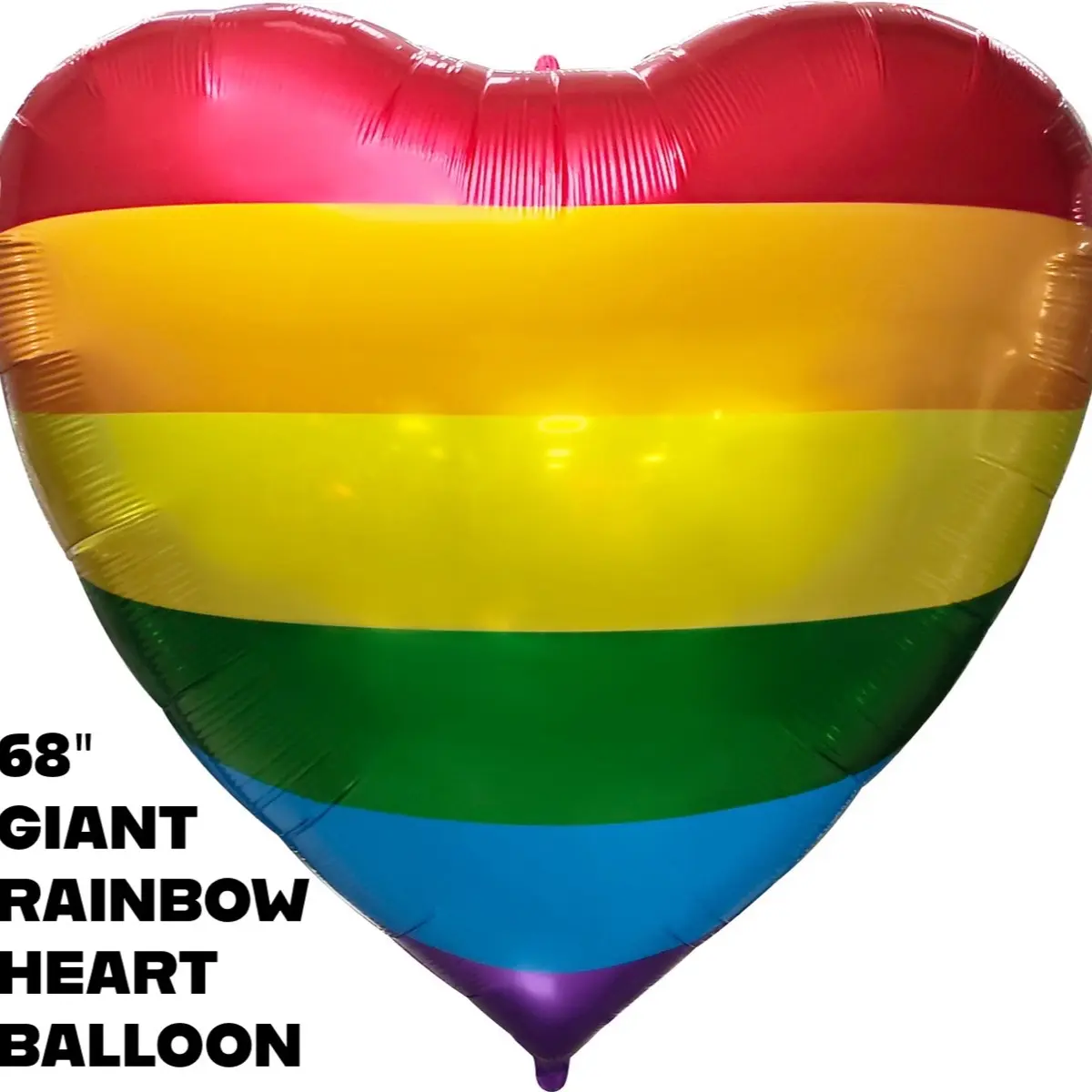 Giant Rainbow Foil Heart Balloon 68” - Unique Design for Celebrating Special Occasions Accessory