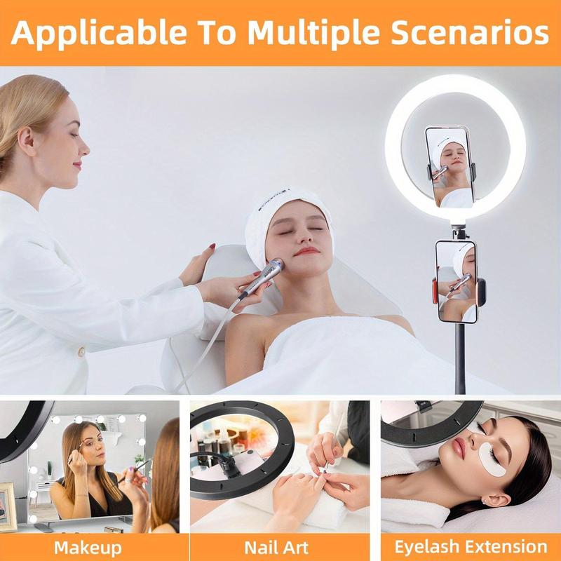 10"Ring Light with Stand,Video Light Tripod for Phone ,with 43.3"Tripod/1 Phone Clips/1 USB Ports,2600K-6500K Color Temperature,for Barber Makeup Tattoo TikTok Video Recording Vlog#Christmas lights