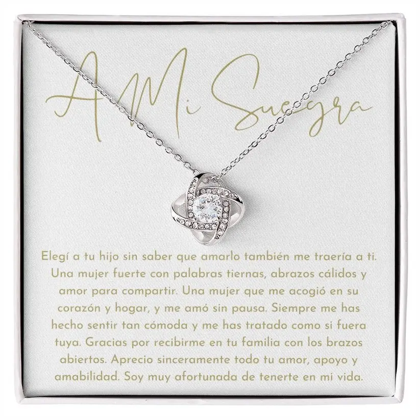 Mother In Law Gift (Spanish) Love Knot Necklace