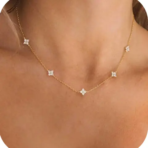 Valentine's Day Gifts, Dainty Necklaces for Women, Cute Choker Necklace, Adjustable Choker, Cubic Zirconia Necklace, Simple Layering Necklace, Stylish Jewelry Gifts