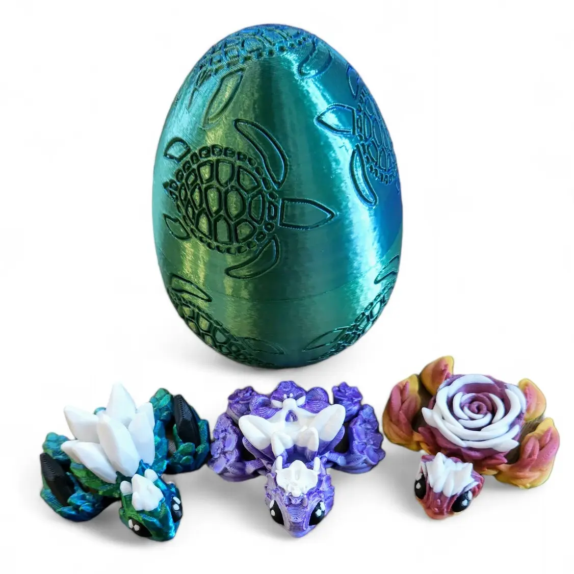 Mystery Turtle Eggs - Collectible Figurines Home Decor - Includes Turtle Themed Egg and 3 Unique Articulating Turtles