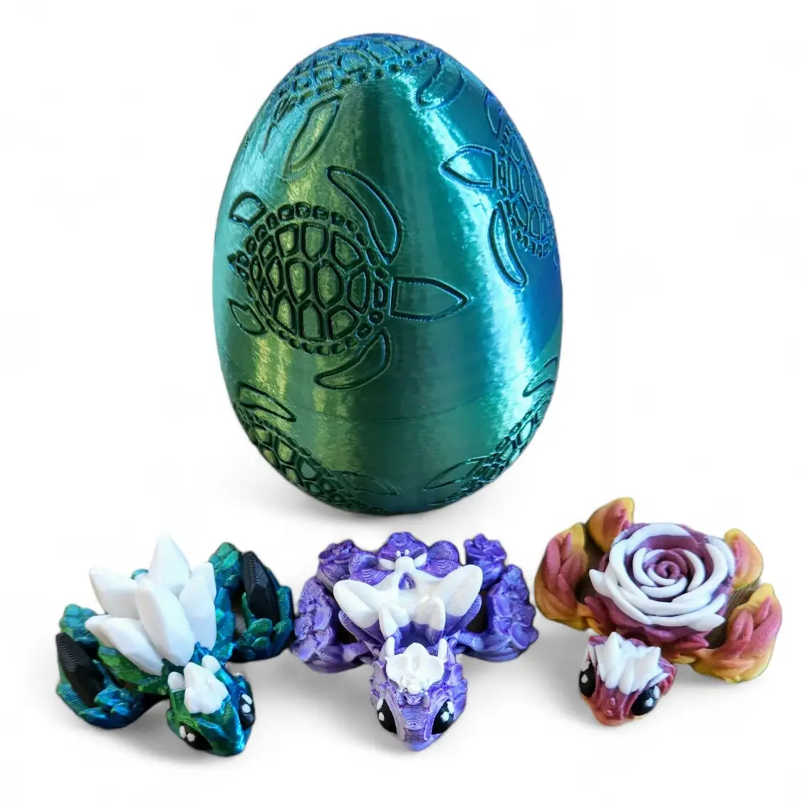 Mystery Turtle Eggs - Collectible Figurines Home Decor - Includes Turtle Themed Egg and 3 Unique Articulating Turtles