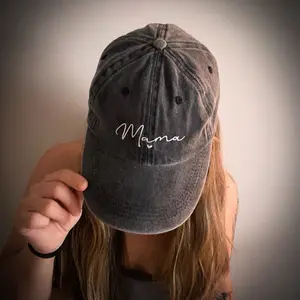Personalized Mama Baseball Cap - Adjustable Fit, Gray Color, Embroidered Design, Perfect for Daily Wear