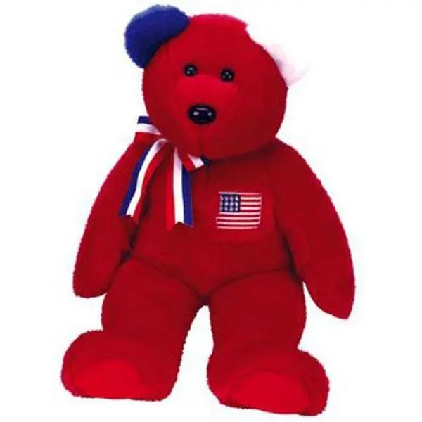 TY Beanie Buddy - AMERICA the Bear ( Red Version ) (14 inch) - MWMTs