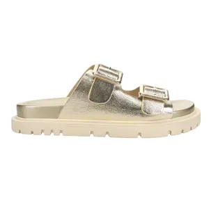 MIA Womens Gen Metallic Slide Casual Sandals Casual Low Heel 1-2" - Gold