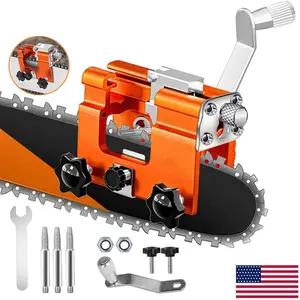 Universal Chainsaw Chain Sharpening Tool Set, Manual Hand Crank Sharpener Jig, Accurate Tooth Positioning, Time-Saving Grinding Kit for Gardeners & Loggers Daily Maintenance