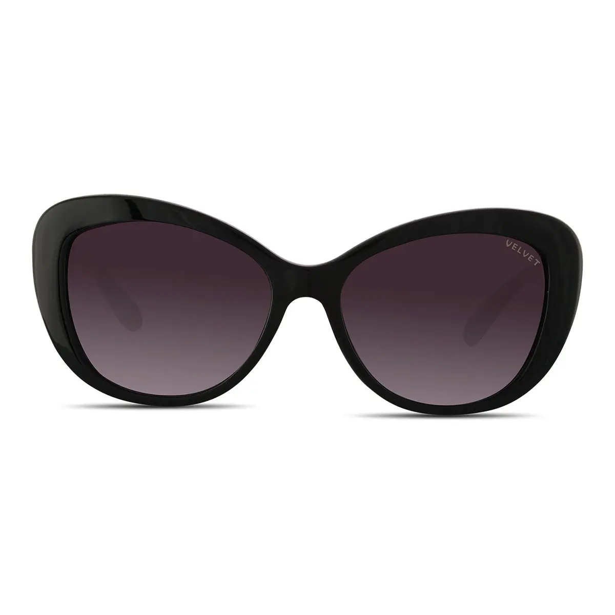 Velvet Eyewear Chrystie V729BK05 Round Modern Sunglasses  Black Frame Medium Size 100% UV Protection