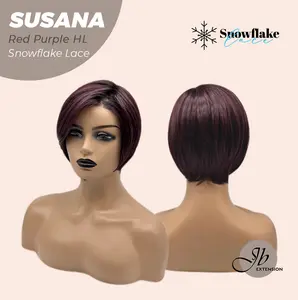 JBEXTENSION 9 Inches Pre-Cut Side Part Snowflake Lace Frontlace Glueless Wig SUSANA【BENDY EAR TABS】