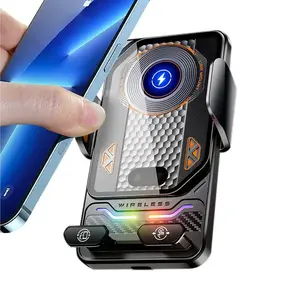Dual motors Wireless Charging Car Phone Mount Anti-Slip Vent Smartphone Cradle Holder for Trailer RV Automotive Sedans Pickup Tractor Truck