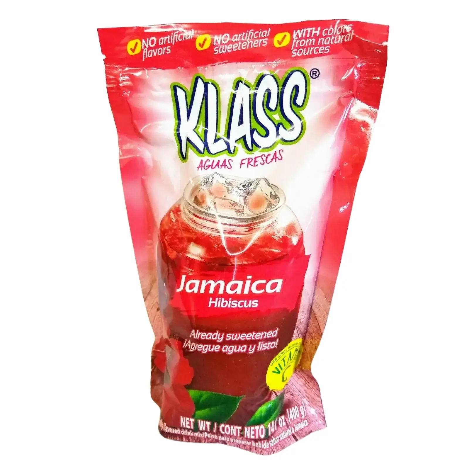 Klass Hibiscus (Jamaica) Powdered Drink Mix 14.1 Oz Package Beverage Mix