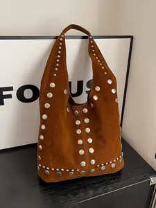 1pc Women's Fashion Minimalist Casual Vintage Stud-Decorated Design Perfect for Daily Commuting, Shopping, Dates, or Gifts Versatile Women's Essential Embellished Shoulder Bag Trendy Commuting Bag Fashionable Crossbody Bag